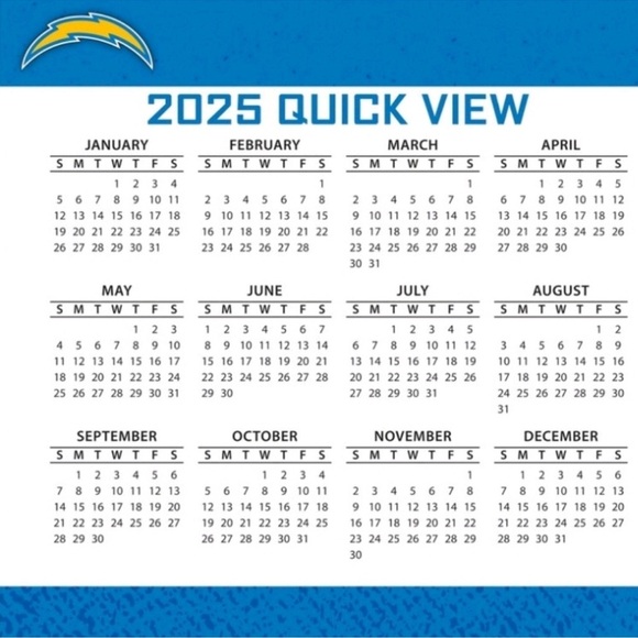 NFL Los Angeles Chargers 2025 Desk Calendar Brand New In Box - Picture 4 of 7